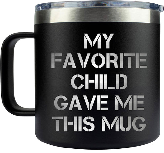 Father's Day Gifts for Dad - Father's Day Gifts from Daughter, Son - Dad Gifts from Daughter, Son for Fathers Day - Dad Birthday Gifts, Birthday Gifts for Dad, Funny Present for Dad, Dad Mom Mug 14Oz